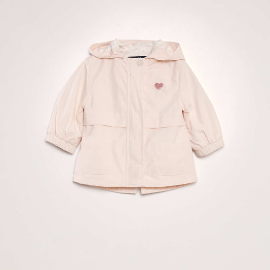 Parka de microfibra con capucha ROSA