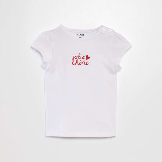 Camiseta con mensaje estampado BLANCO