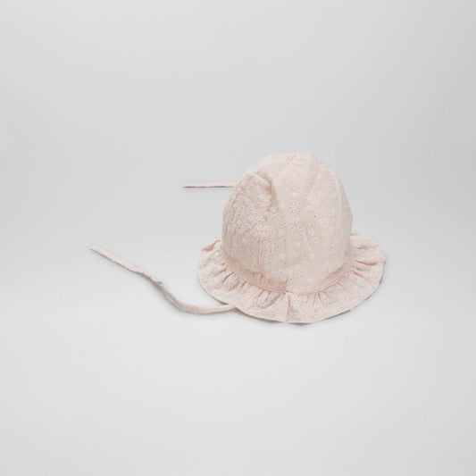 Gorro bucket con bordado inglés ROSA