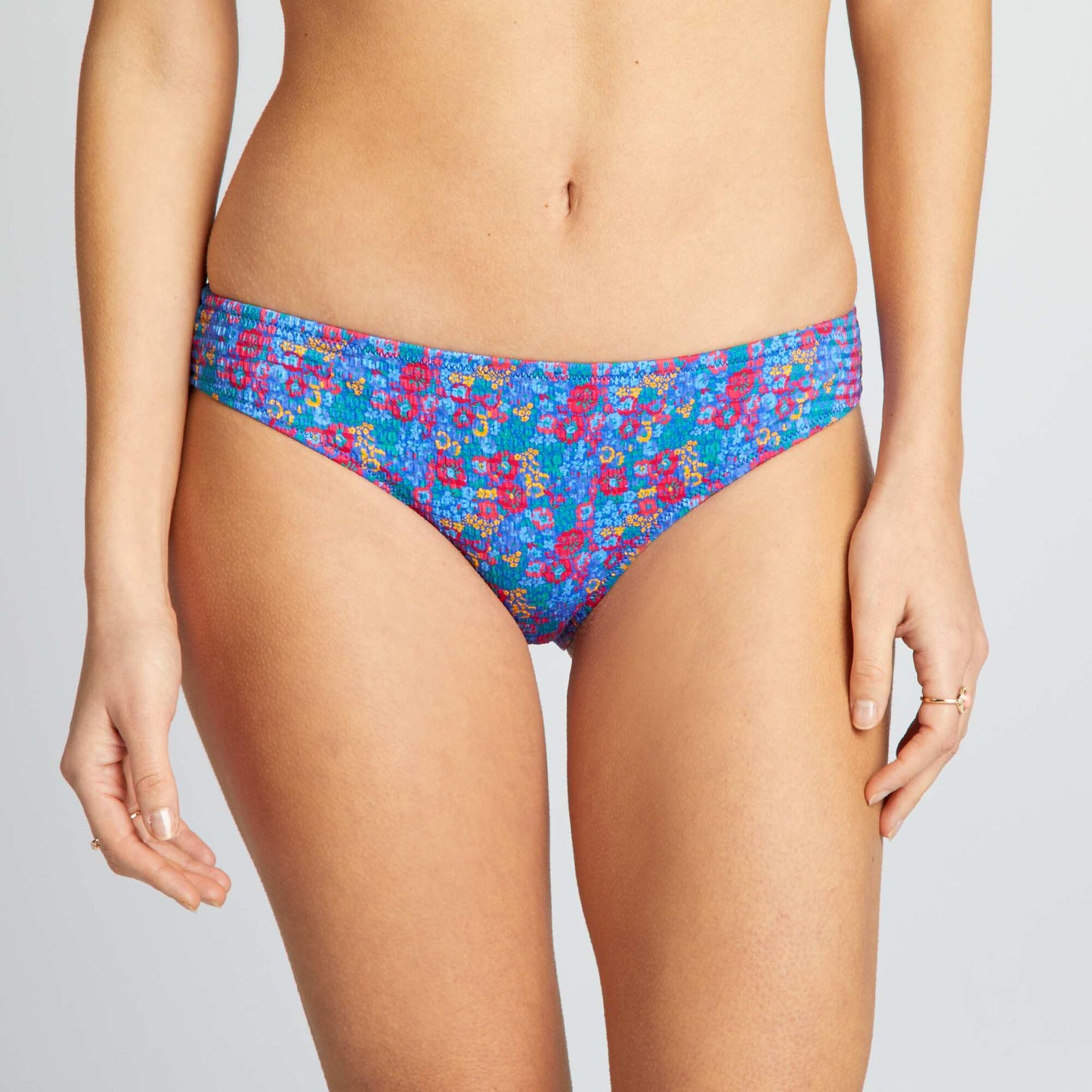 Braguita de bikini estampada de punto gofrado AZUL