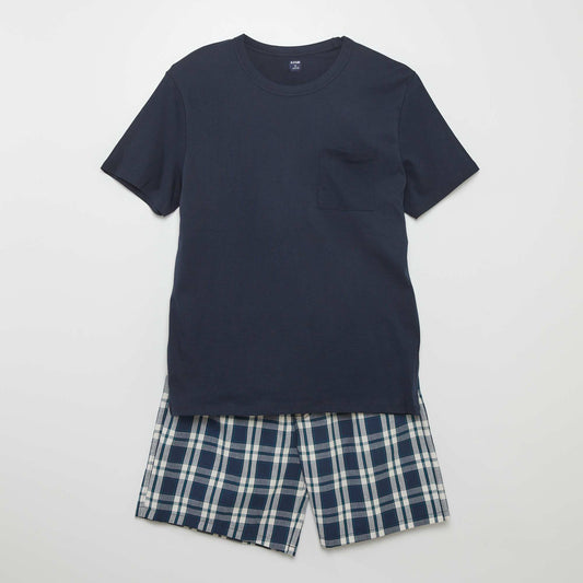 Pijama corto - short + camiseta - 2 piezas AZUL