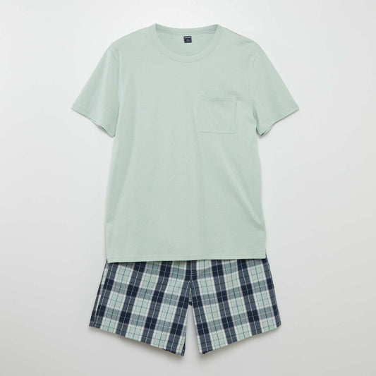 Pijama corto - short + camiseta - 2 piezas VERDE