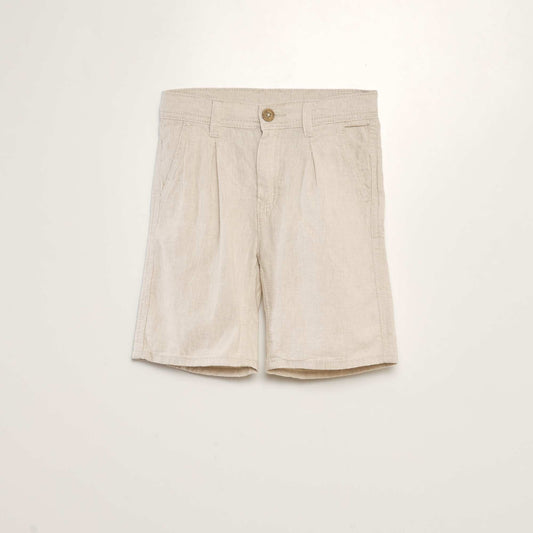 Bermudas tipo chino de lino BEIGE