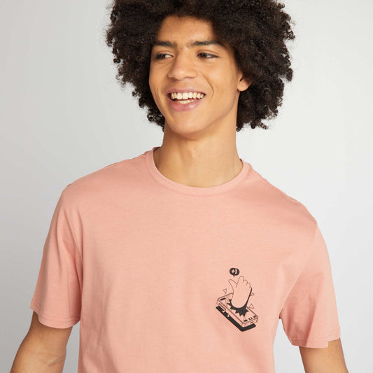 Camiseta de punto con cuello redondo ROSA