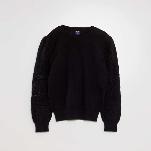 Sweater de punto fino negro