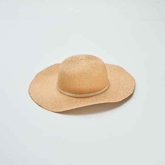 Sombrero de paja con brillos BEIGE