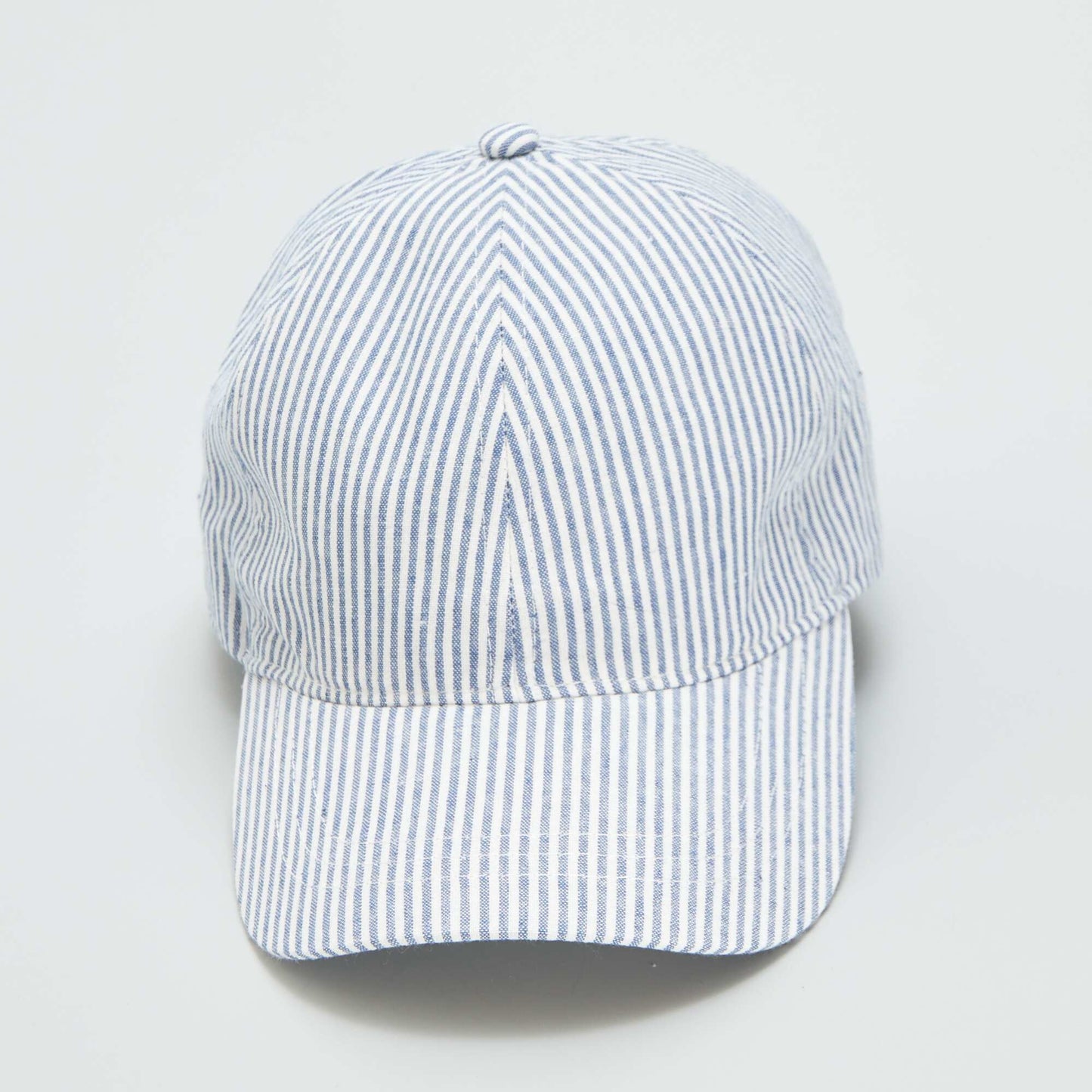 Gorra de tela a rayas AZUL