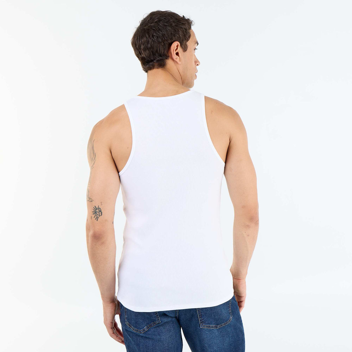Camiseta lisa sin mangas BLANCO