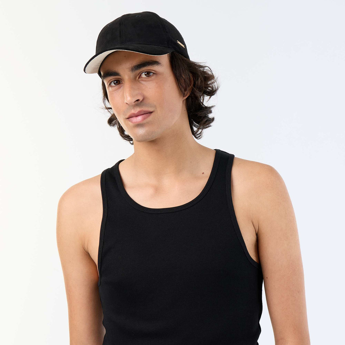 Camiseta lisa sin mangas NEGRO