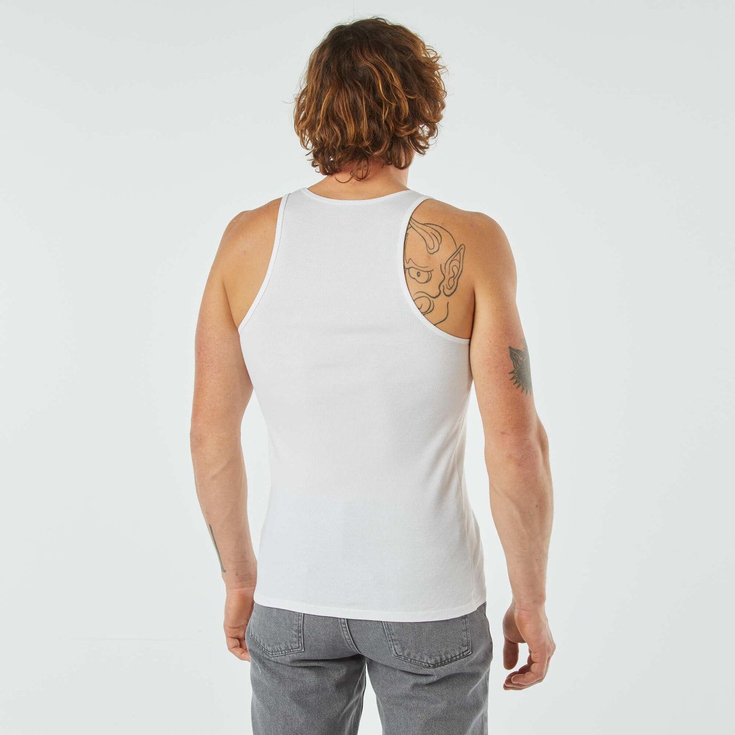 Camiseta lisa sin mangas BLANCO