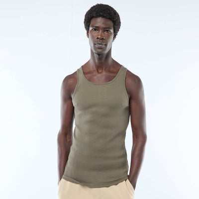 Camiseta lisa sin mangas KAKI