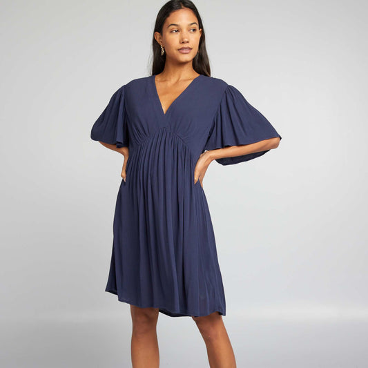 Vestido corto de crepé NEGRO