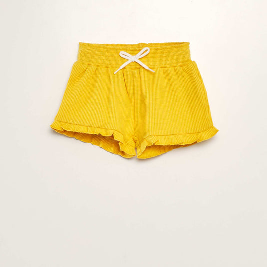 Short de nido de abeja AMARILLO