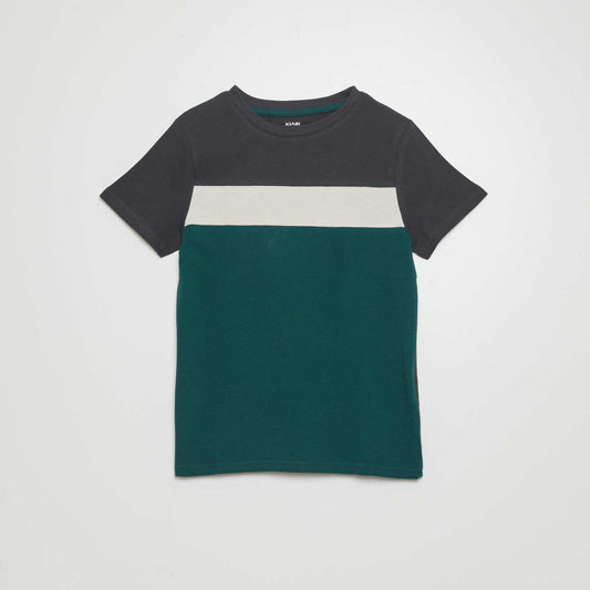 Camiseta colorblock VERDE