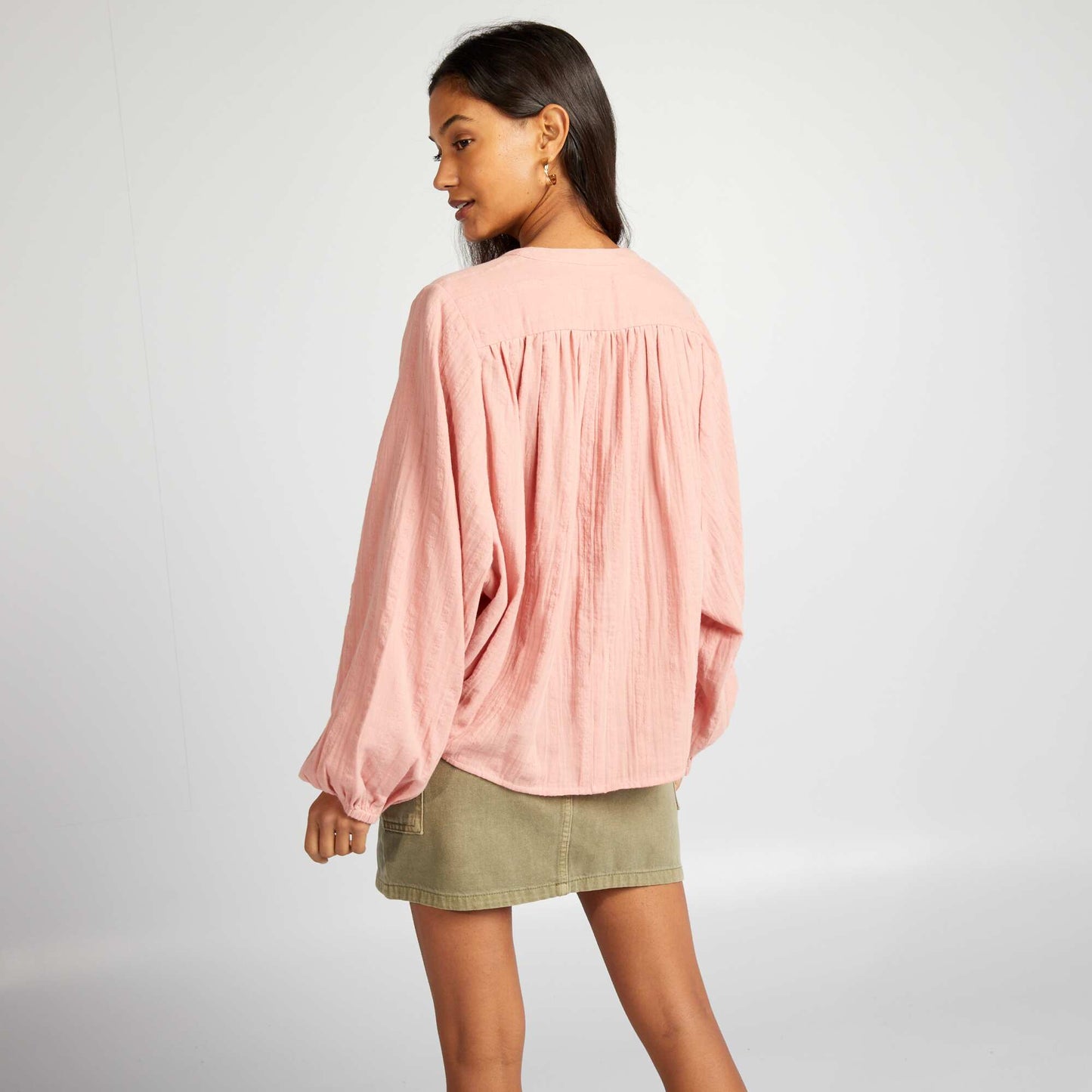 Blusa de gasa de algodón ROSA