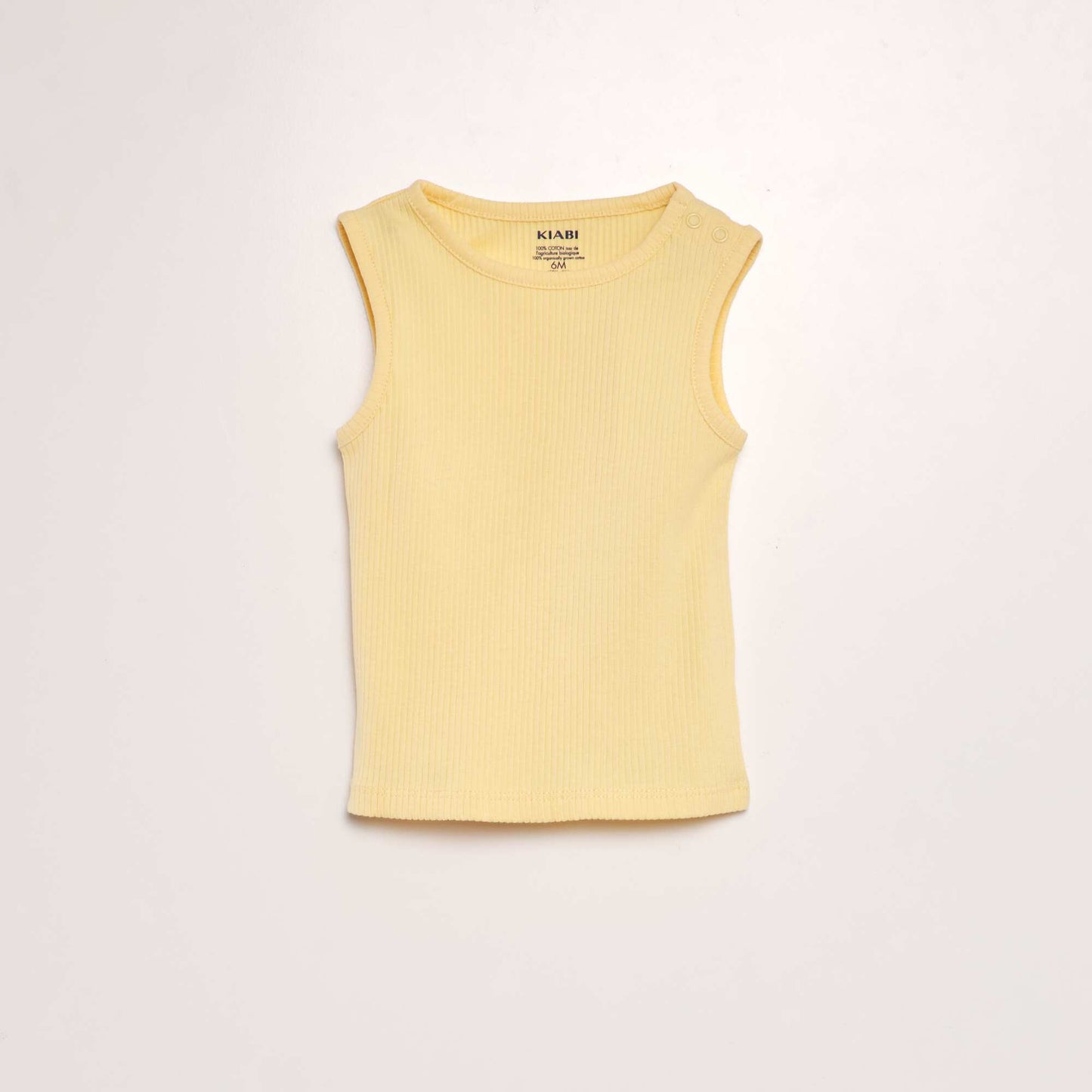 Camiseta de tirantes lisa de canalé AMARILLO