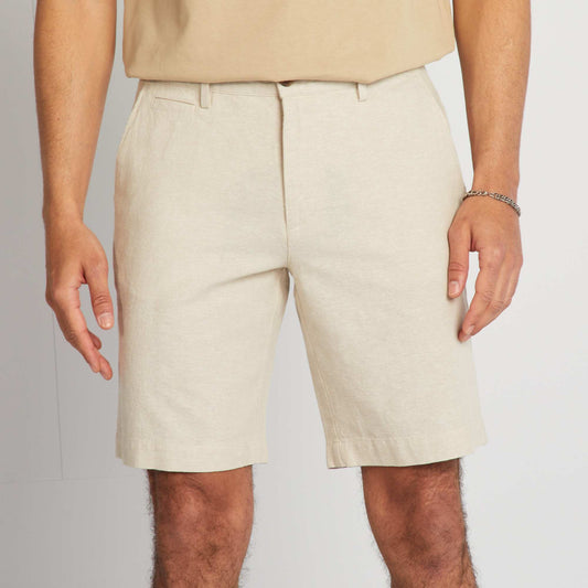 Bermudas de lino BEIGE