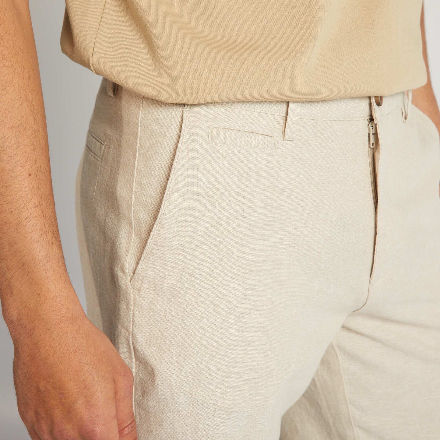 Bermudas de lino BEIGE