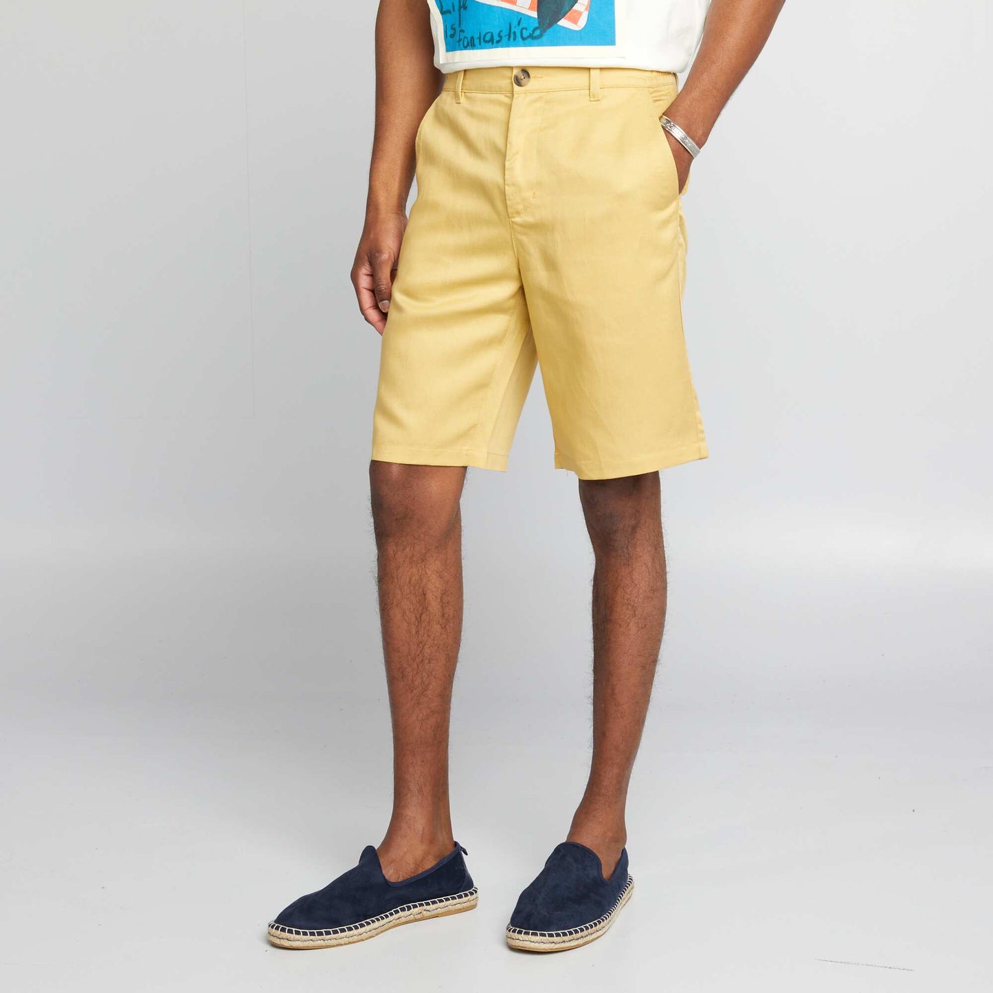 Bermudas de lino BEIGE