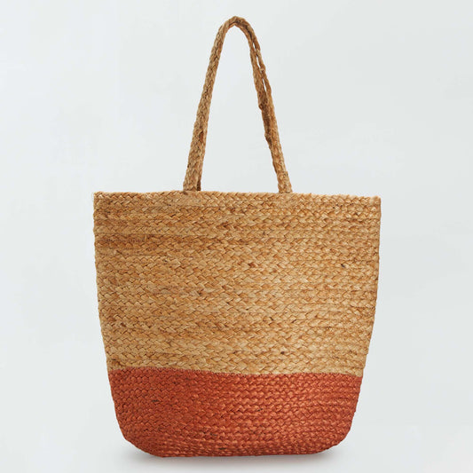 Bolso shopper bicolor NARANJA