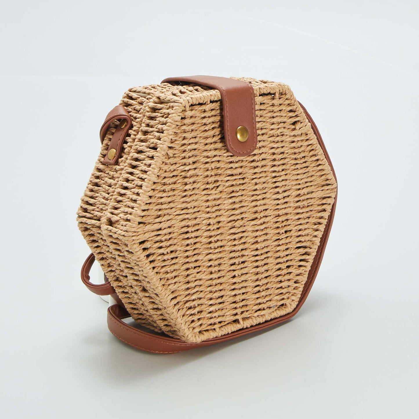 Bolso cesta forma hexagonal BEIGE