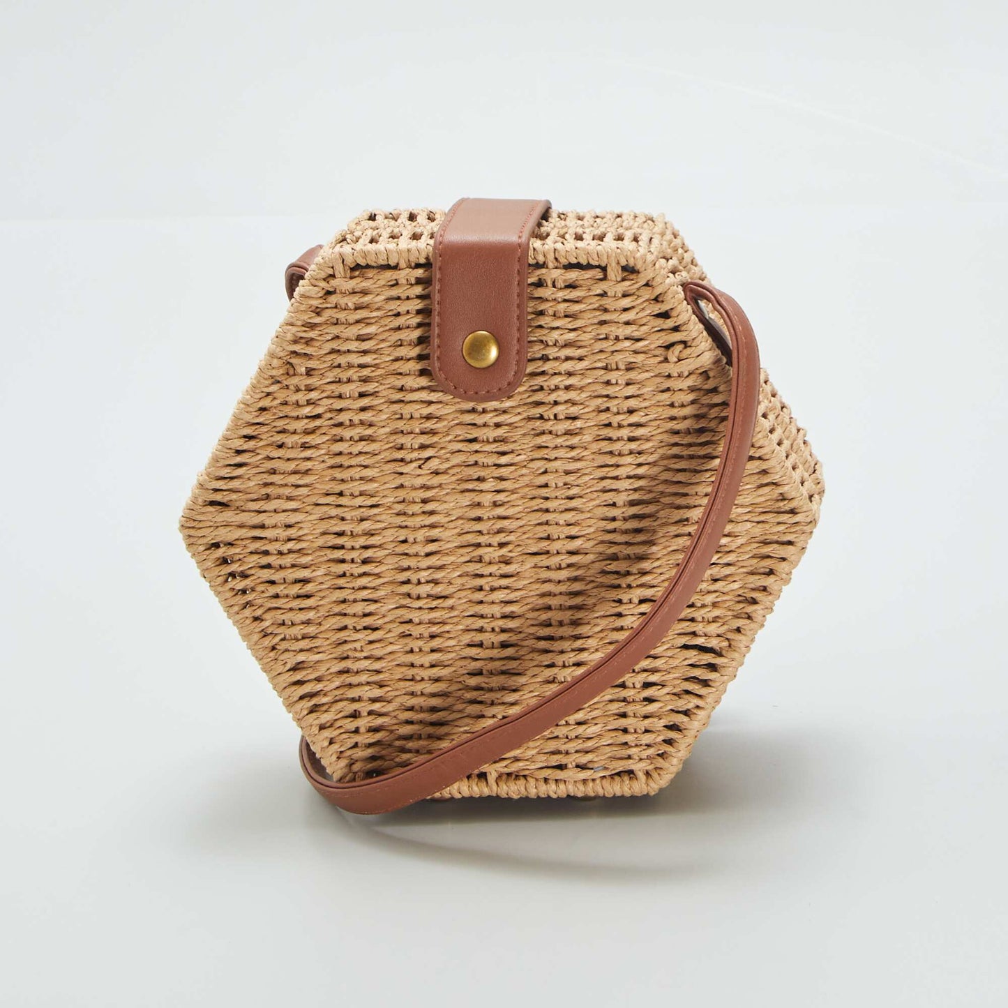 Bolso cesta forma hexagonal BEIGE