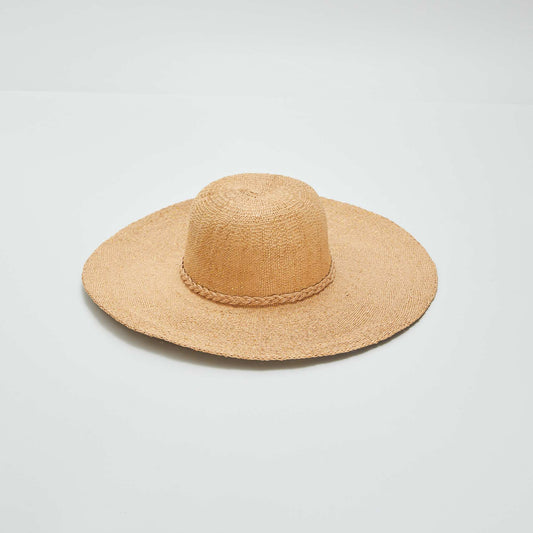 Sombrero de paja tipo capelina BEIGE