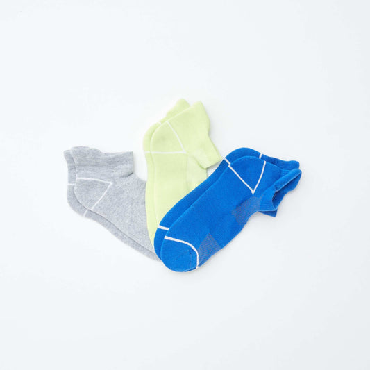 Pack de 3 pares de medias deportivos invisibles AZUL