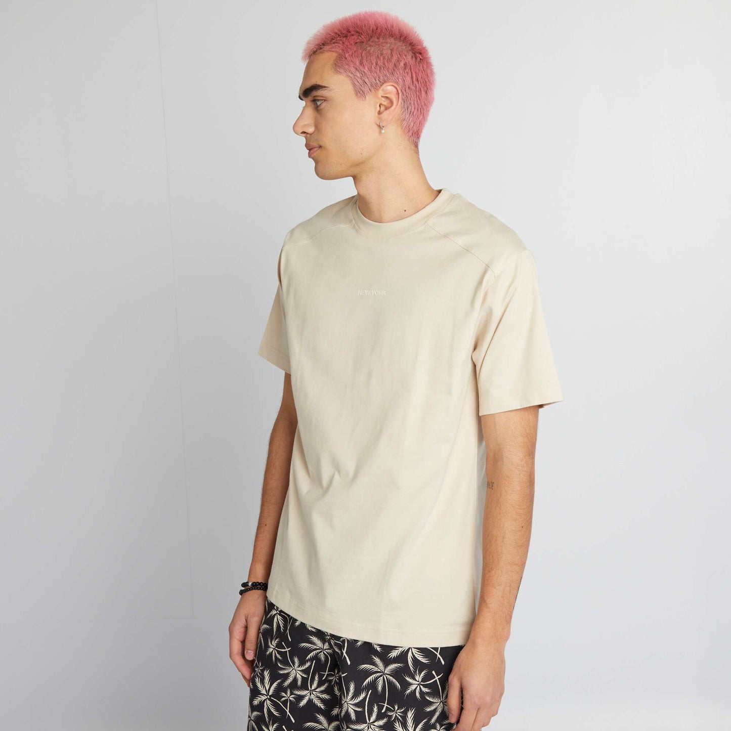 Camiseta de manga corta 'New York' BEIGE