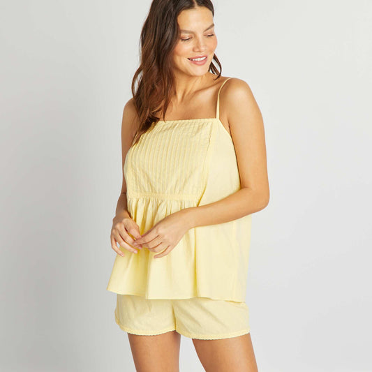 Pijama con camiseta de tirantes + short - 2 piezas AMARILLO