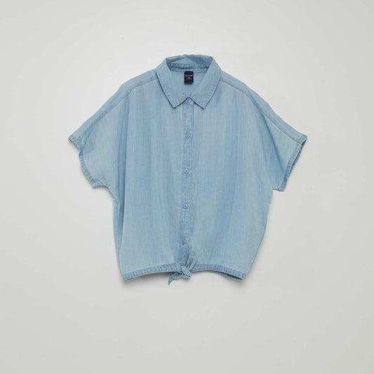 Blusa ligera estilo denim AZUL