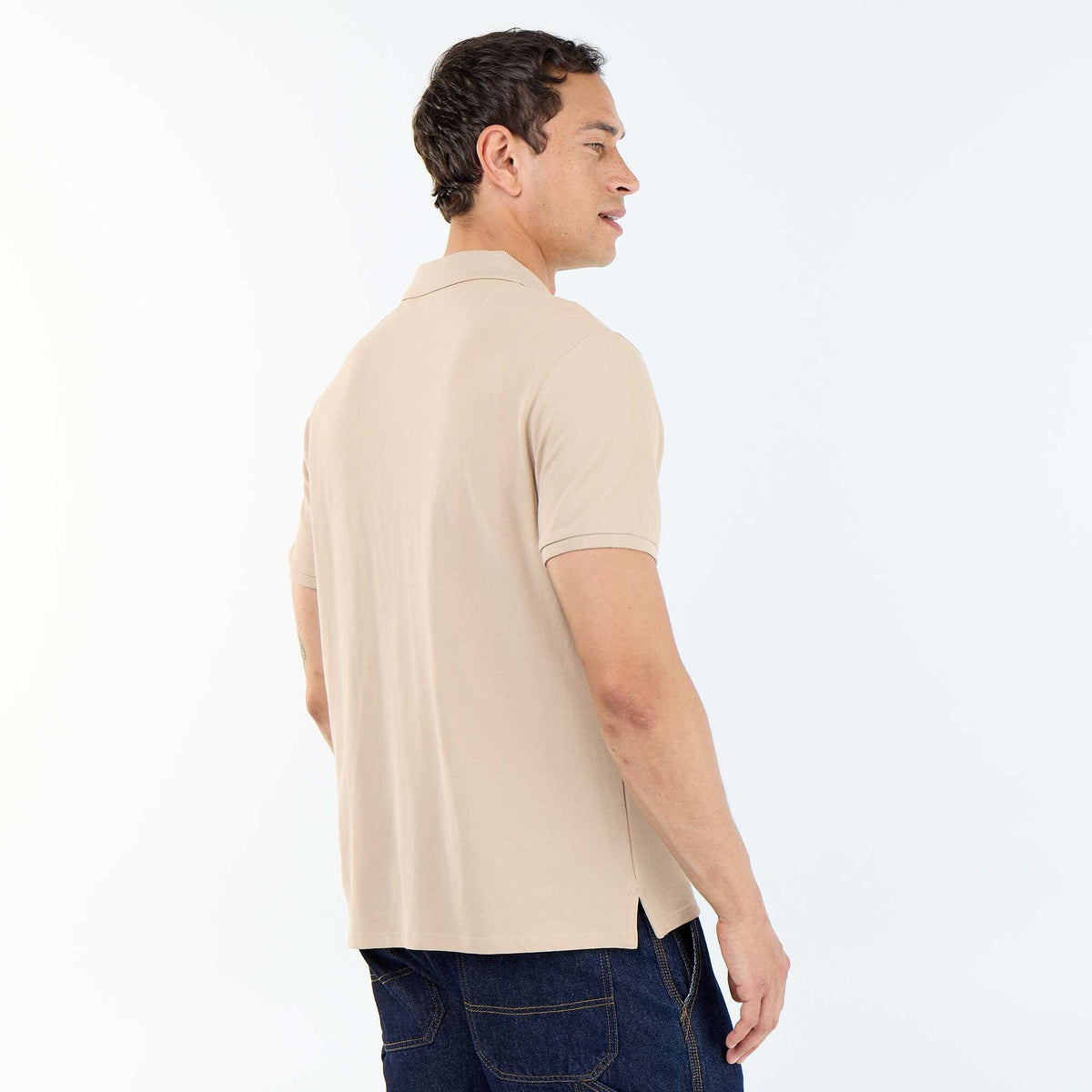 Remera de piqué de algodón BEIGE