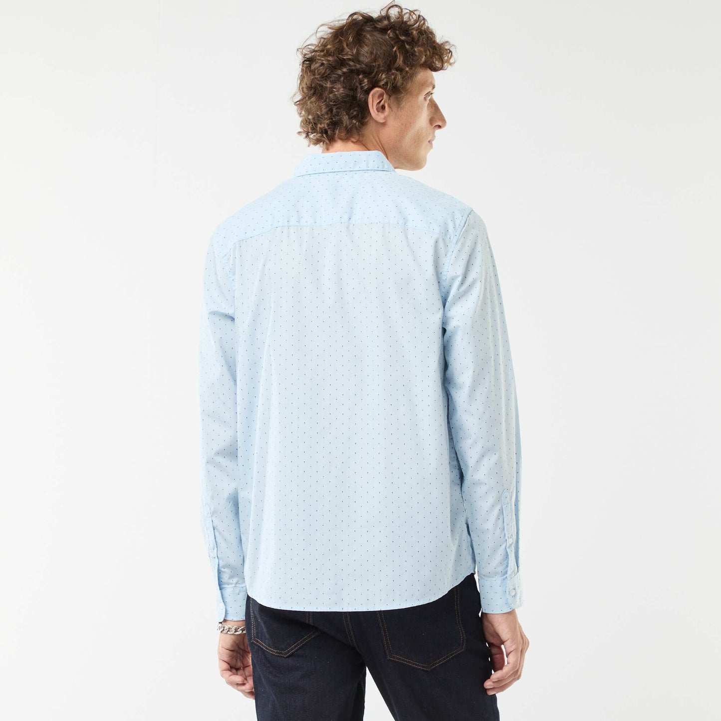 Camisa regular de lunares AZUL