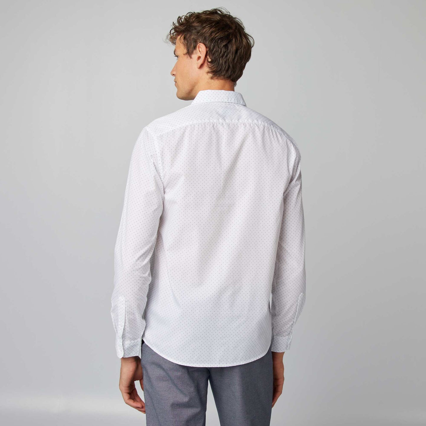 Camisa regular de lunares BLANCO