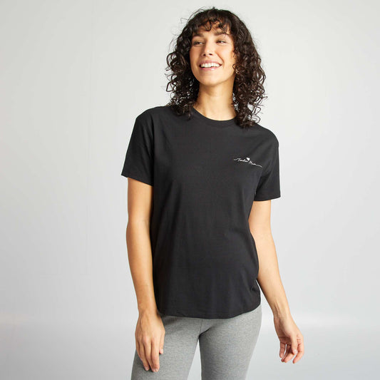 Camiseta lactancia con estampado NEGRO