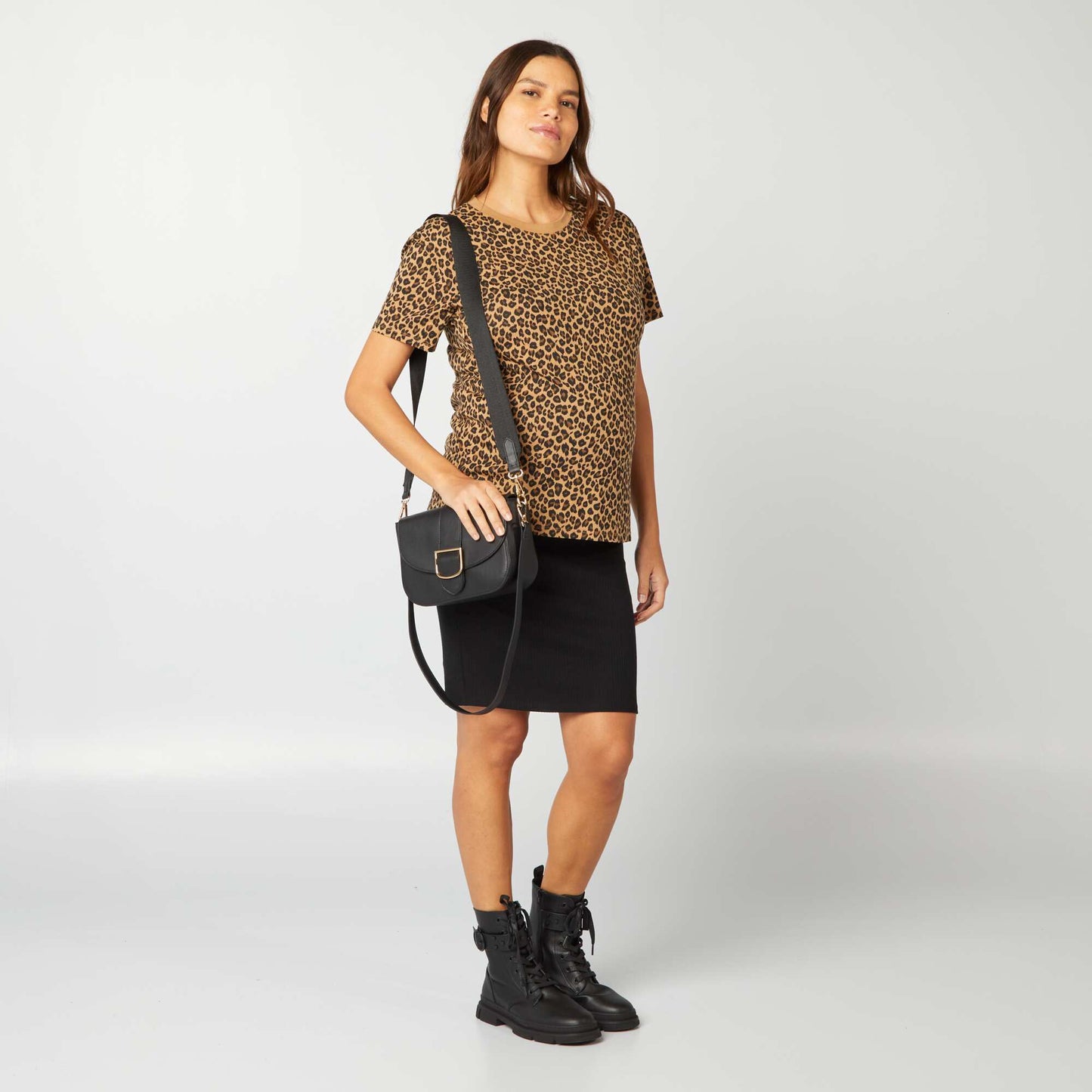 Camiseta de lactancia leopardo BEIGE