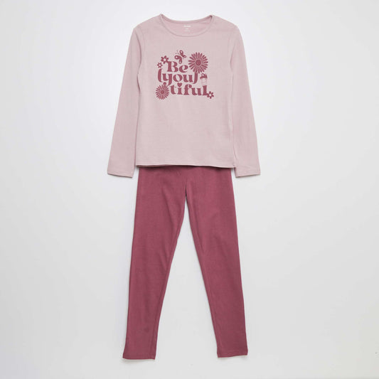 Conjunto de pijama con camiseta + pantalón - 2 piezas ROSA