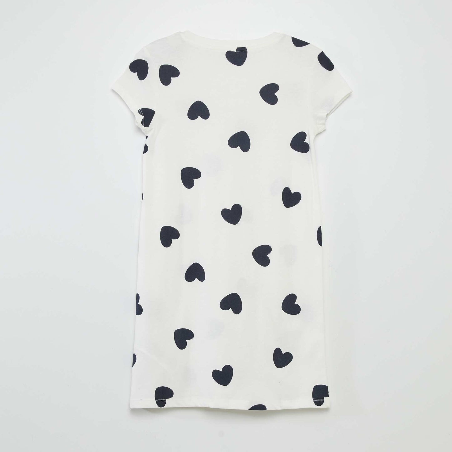 Camisón de algodón con estampado de corazones AZUL