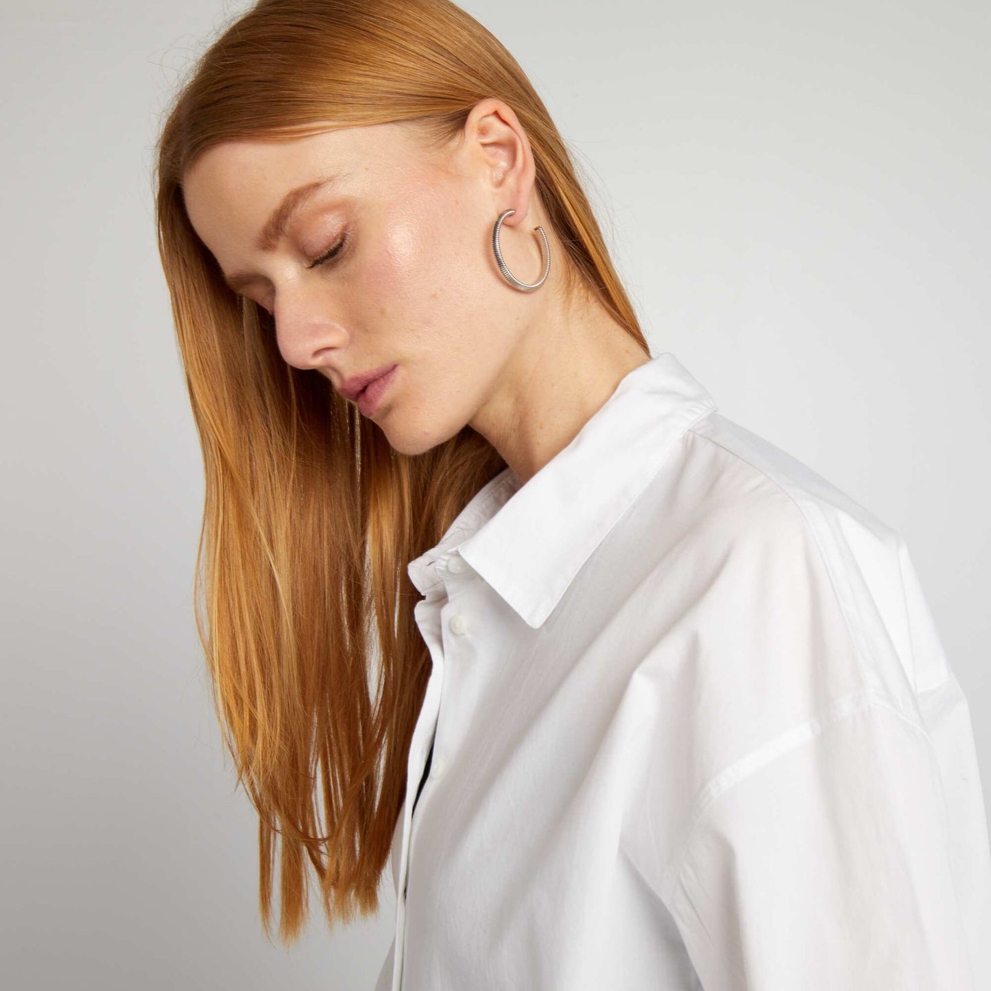 Camisa básica de popelina BLANCO
