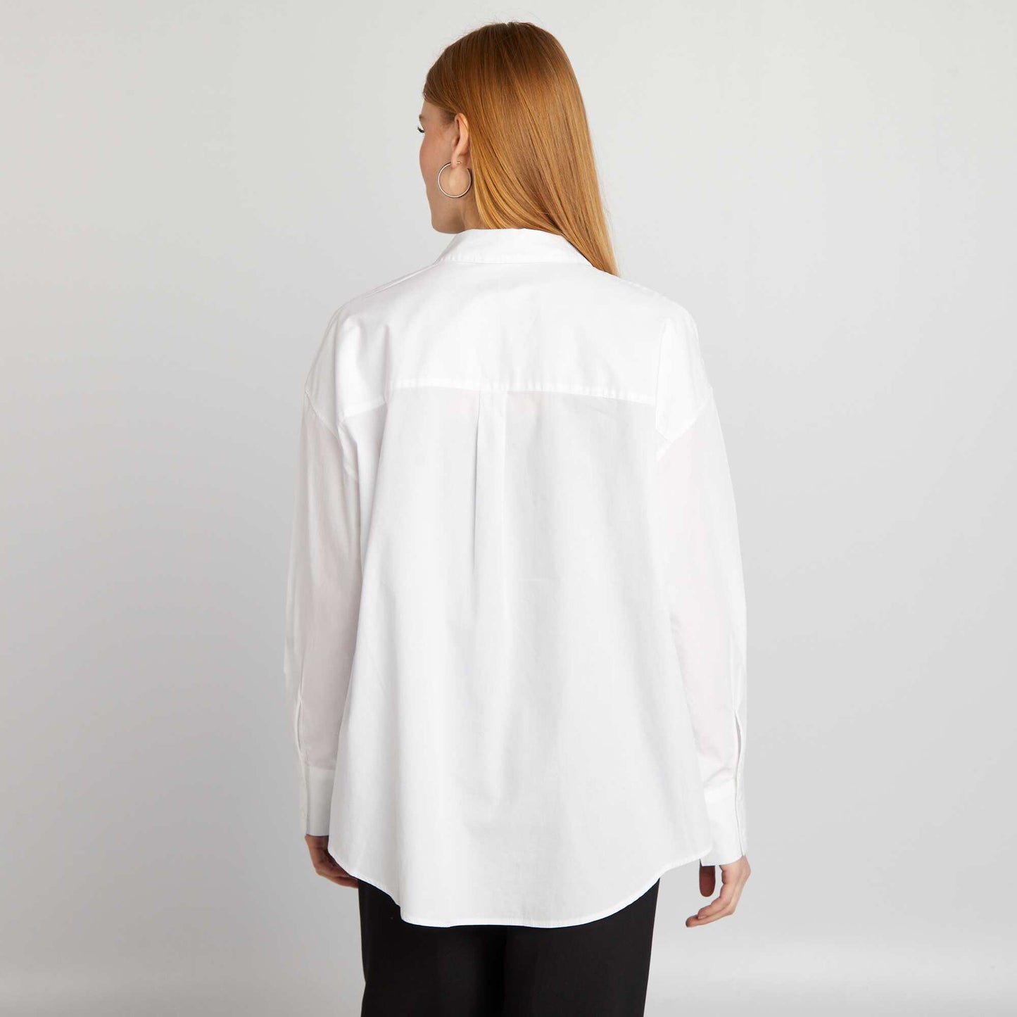Camisa básica de popelina BLANCO