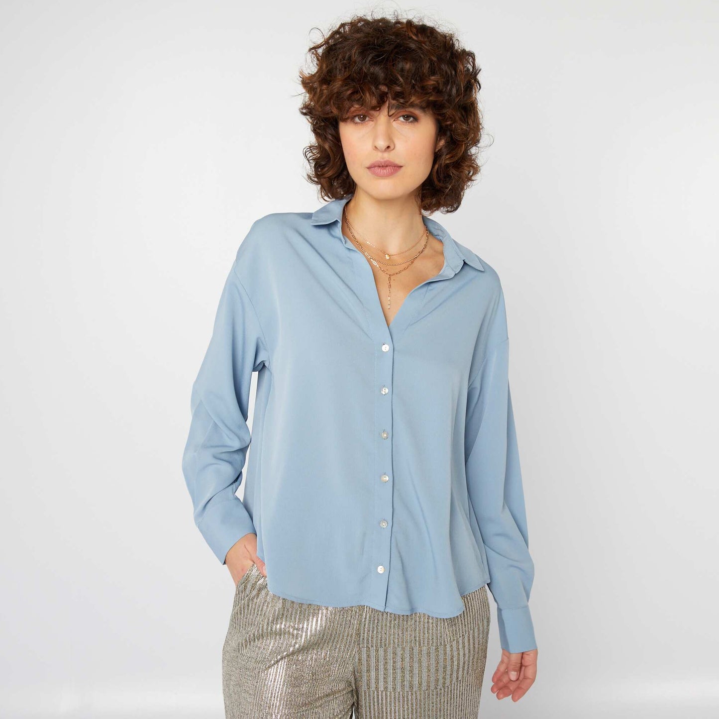 Blusa fluida AZUL