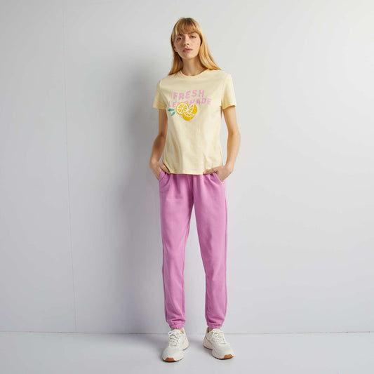 Pantalón de jogging liso fino ROSA