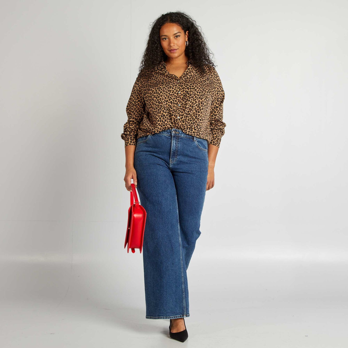 Blusa vaporosa de punto de crepé BEIGE