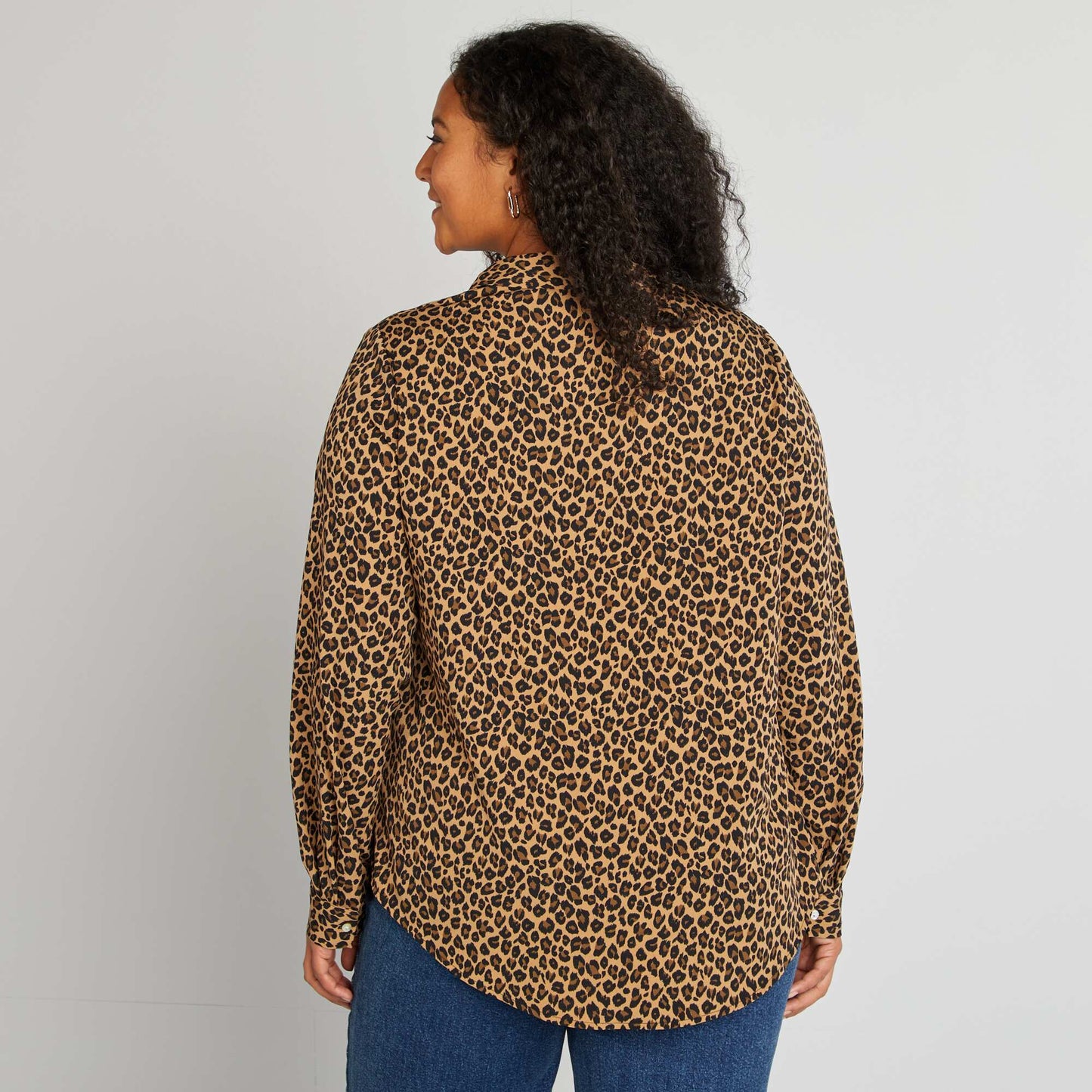 Blusa vaporosa de punto de crepé BEIGE