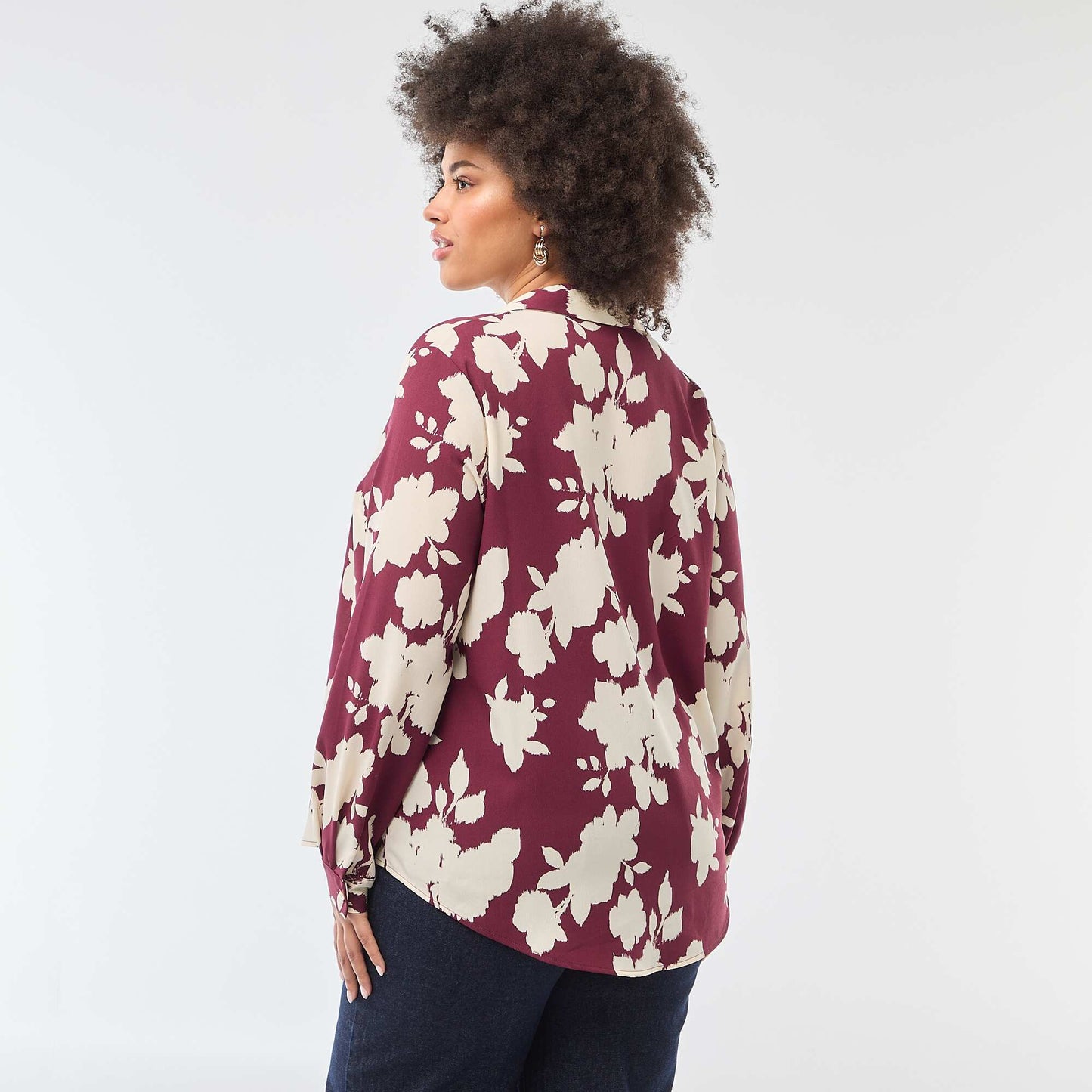 Blusa vaporosa de punto de crepé ROJO