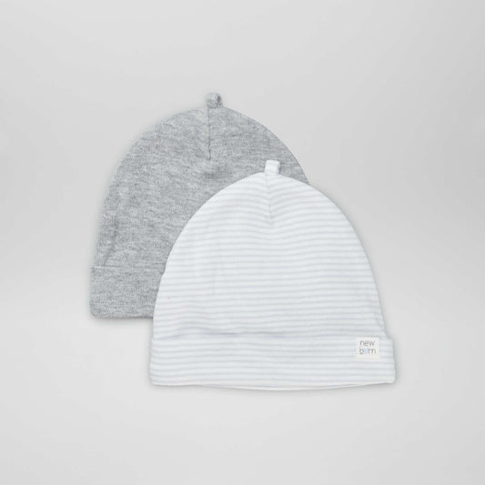 Pack de 2 gorros recién nacido GRIS