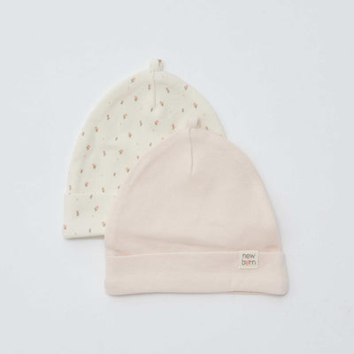 Pack de 2 gorros recién nacido BEIGE