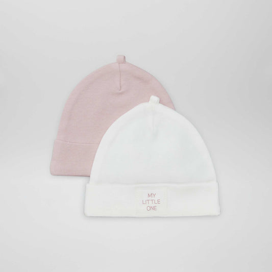 Pack de 2 gorros con parche BLANCO