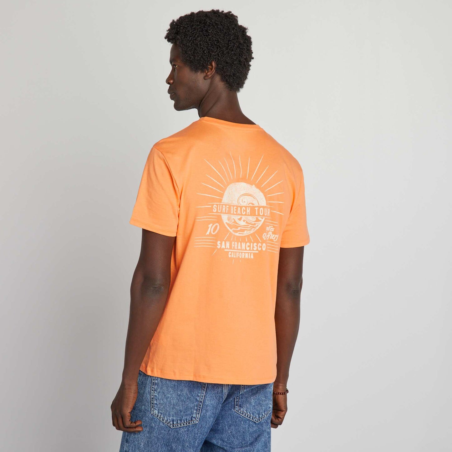 Camiseta estampada de manga corta NARANJA