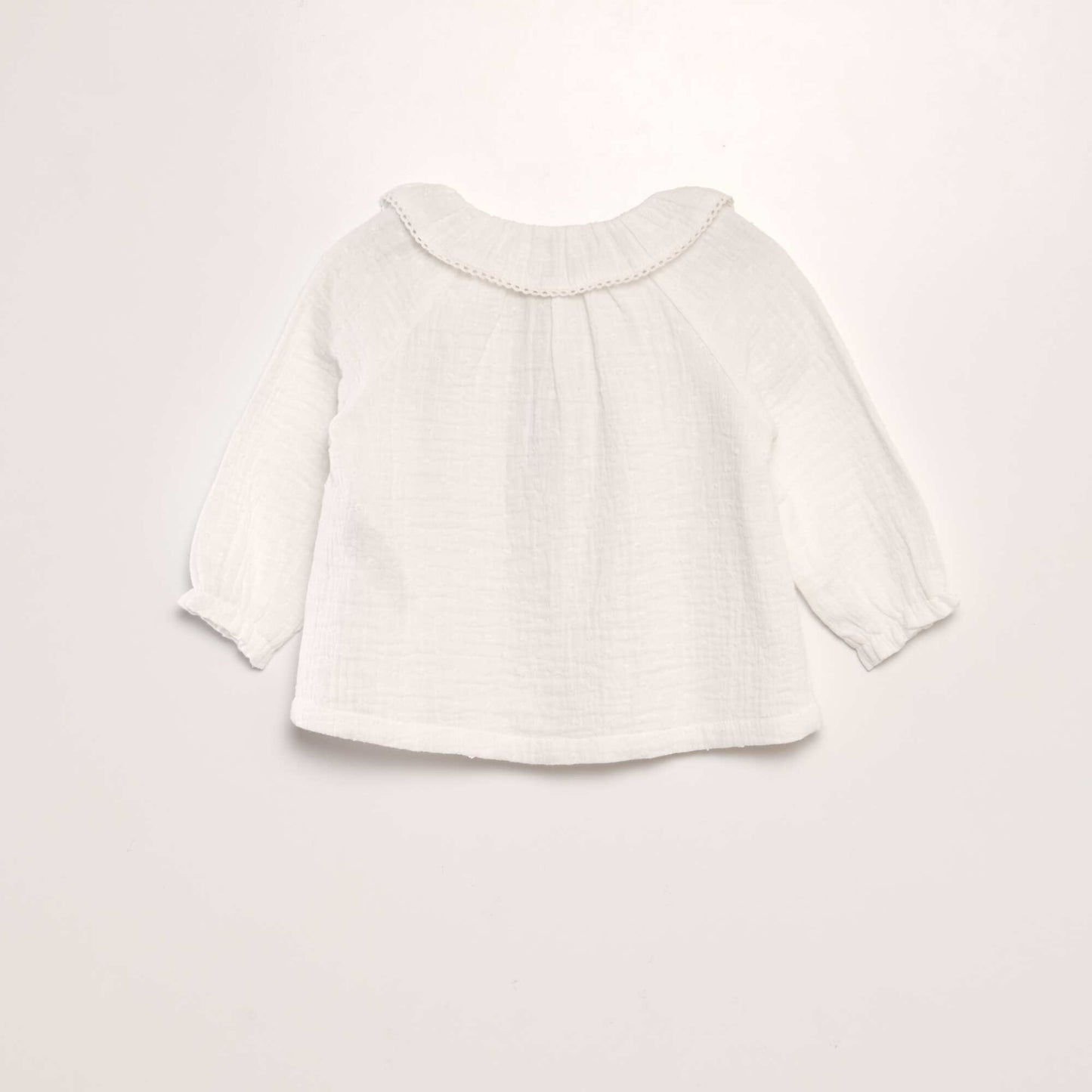Blusa de plumeti de gasa de algodón BLANCO